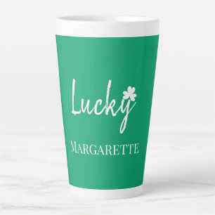 Gelukkig Iers Klaver St. Patrick's Dag Personalise Latte Mok