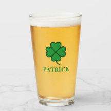 Gelukkig Iers Vier Groen Blad met Monogram Naam