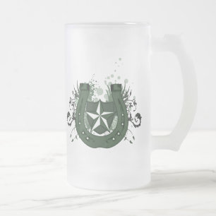 gelukkig ierse hoefijzer matglas bierpul