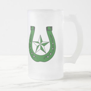 gelukkig ierse hoefijzer matglas bierpul