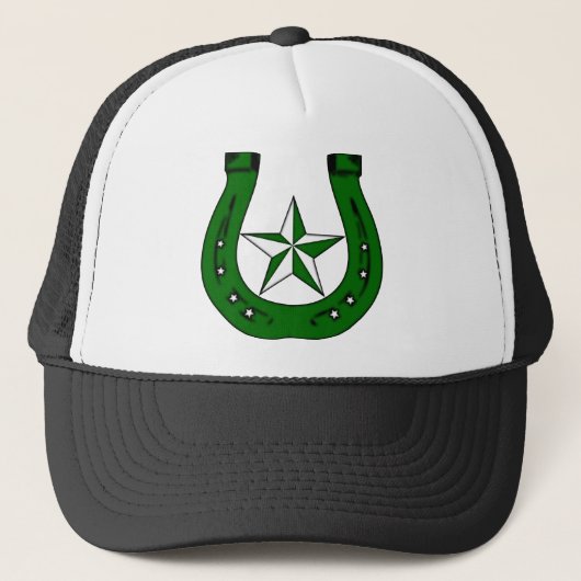 gelukkig ierse hoefijzer trucker pet (Voorkant)