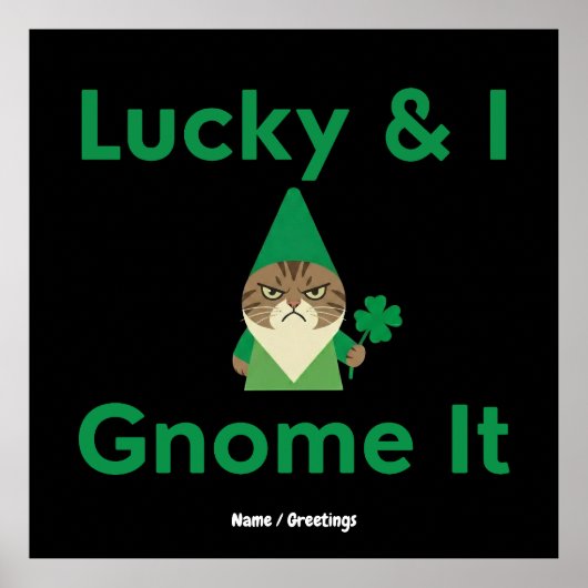  Gelukkig & ik vind het grappig Sarcasme Kat St. P Poster (Voorkant)