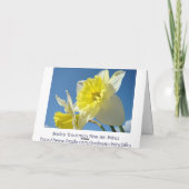 Gelukkig in de lente. Kaart Geluk Dank u (Achterkant)