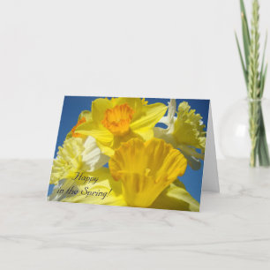 Gelukkig in de lente. Kaart Geluk Dank u