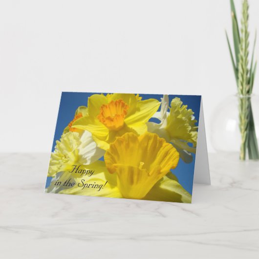 Gelukkig in de lente. Kaart Geluk Dank u (Voorkant)