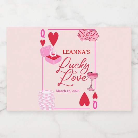 Gelukkig in de liefde, Bruidsfeest, Gelukkig,  Sparkling Wijnetiket (Enkel label)