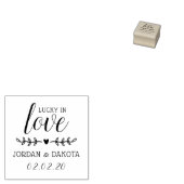 Gelukkig in de liefde | Douanenamen & Datum Huweli Rubberstempel (Gestempeld)