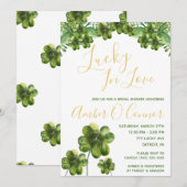 Gelukkig in de liefde! Four Leaf Clover Vrijgezell Kaart (Voorkant / Achterkant)