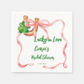 Gelukkig in de liefde klaverblad lint boog bruilof servet (Voorkant)