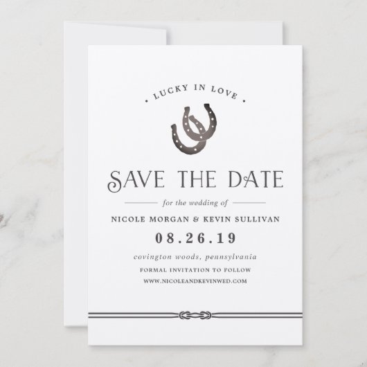 Gelukkig in de liefde | Rustic Kraft Save The Date (Voorkant)