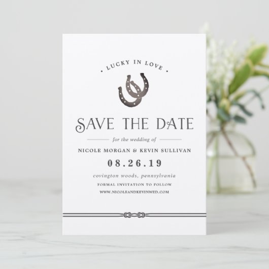 Gelukkig in de liefde | Rustic Kraft Save The Date (Staand voorkant)