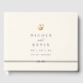 Gelukkig in de liefde | Rustieke Hoefijzers bruilo Gastenboek (Voorkant)