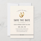 Gelukkig in de liefde | Rustieke Hoefijzers Save The Date (Voorkant)