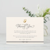 Gelukkig in de liefde | Rustieke Hoefijzers Trouwf Bedankkaart (Staand voorkant)