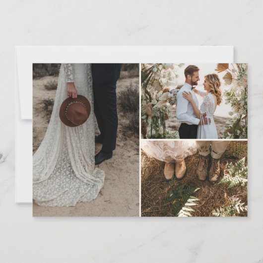 Gelukkig in de liefde | Rustieke Hoefijzers Trouwf Bedankkaart (Achterkant)