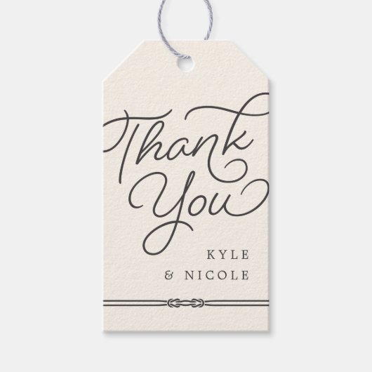 Gelukkig in de liefde | Rustieke Neutrale bruiloft Cadeaulabel (Voorkant)