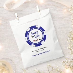 Gelukkig in liefde blauw wit poker chip bruiloft g bedankzakje