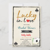 Gelukkig in liefde casino bruidsborrel uitnodiging (Voorkant)