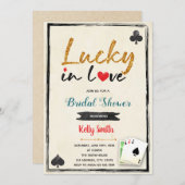 Gelukkig in liefde casino bruidsborrel uitnodiging (Voorkant / Achterkant)