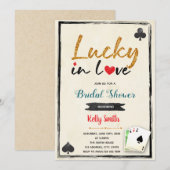 Gelukkig in liefde casino bruidsuitnodiging kaart (Voorkant / Achterkant)