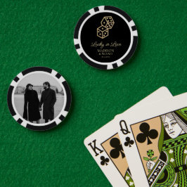 Gelukkig in liefde gouden dobbelstenen casino brui poker chips