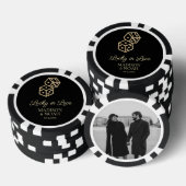 Gelukkig in liefde gouden dobbelstenen casino brui poker chips (Opstapeling)