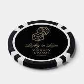Gelukkig in liefde gouden dobbelstenen casino brui poker chips (Enkel)