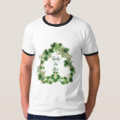 Gelukkig in Liefde Groene Shamrock Hart Saint Patr T-shirt (Voorkant)