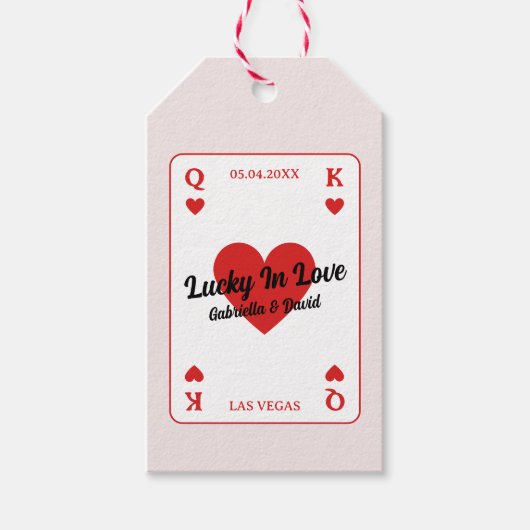 Gelukkig in liefde harten koppels douche gunst cadeaulabel (Voorkant)