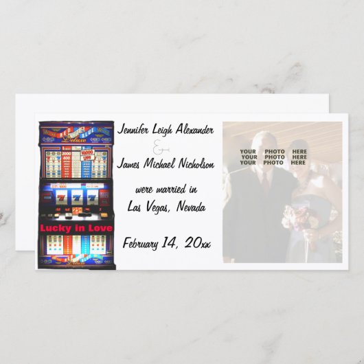 Gelukkig in liefde Las Vegas bruiloft aankondiging (Voorkant / Achterkant)