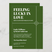 Gelukkig in Liefde Moderne Groene Bruiloft Kaart (Voorkant / Achterkant)