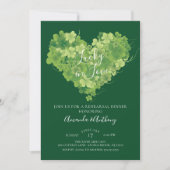 Gelukkig in liefde Shamrock Hart Rehearsal Dinner Kaart (Voorkant)