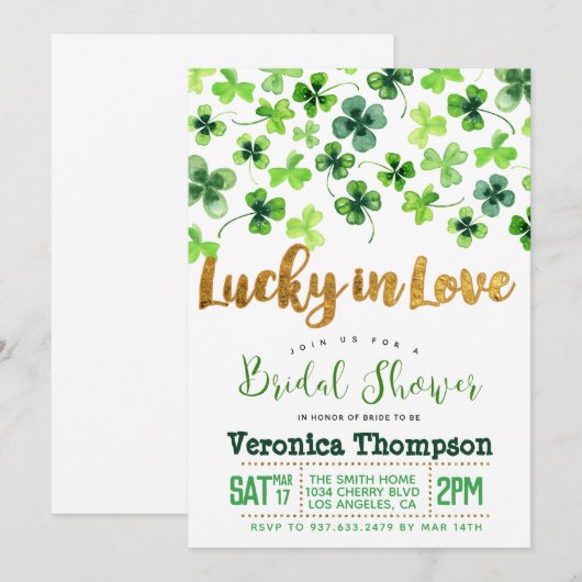 Gelukkig in liefde St. Patrick's Day Bruidsmeisjes Kaart (Voorkant / Achterkant)
