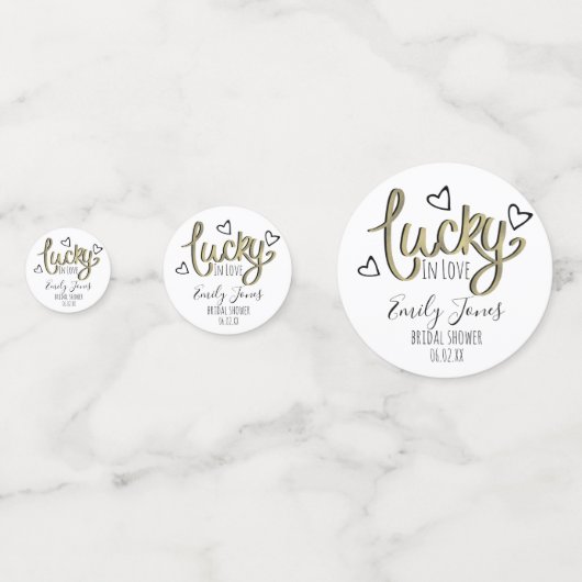 Gelukkig in Love Hearts Bruidsmeisjesfeest Confetti (Achterkanten)