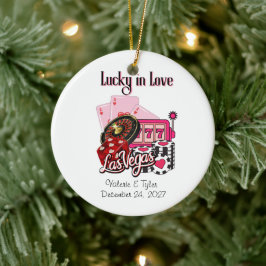 Gelukkig in Love Las Vegas Elopement Keramisch Ornament