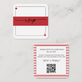 Gelukkig in Love RSVP QR-code bijgevoegde kaart