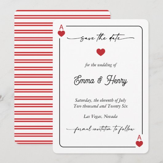 Gelukkig in Love Save the Date uitnodiging (Voorkant / Achterkant)