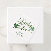 Gelukkig in Love St. Patrick's Moderne Bruiloft Fe Bedankjes Labels (In situ)