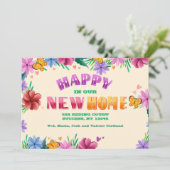 Gelukkig in onze nieuwe mededeling over de verhuiz kaart (Staand voorkant)