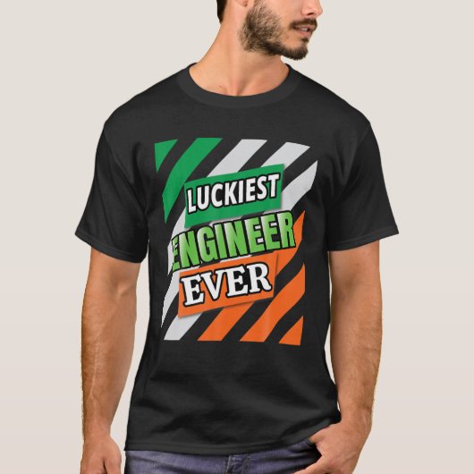 Gelukkig ingenieur ooit Shamrock St Patrick's Day  T-shirt (Voorkant)
