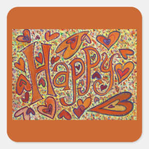 Gelukkig Inspirerend Woord Art Decal Stickers