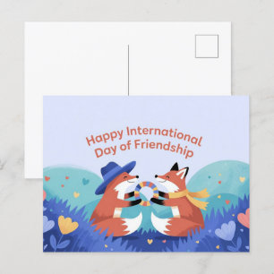 Gelukkig Internationale Vriendschapsdag Ansichtkaa Briefkaart