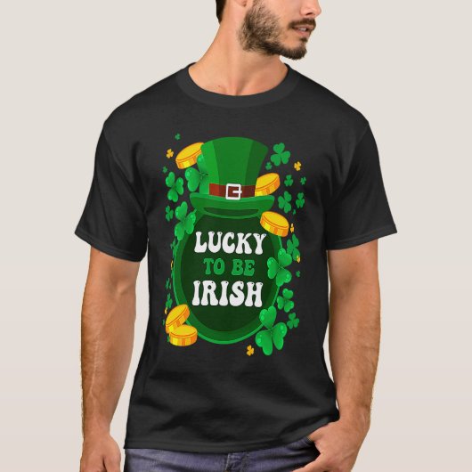 Gelukkig Iris Shamrock St Patricks Day T-shirt (Voorkant)