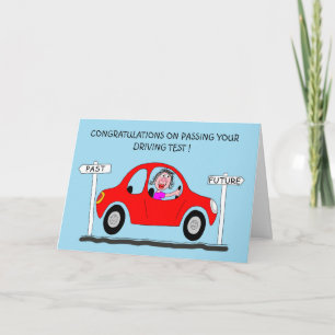 Gelukkig is de dame net geslaagd voor de rijexamka kaart