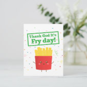 Gelukkig is het Fry Day met Cute French Fries. Briefkaart (Staand voorkant)