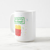 Gelukkig is het Fry Day met Cute French Fries. Koffiemok (Voorkant links)