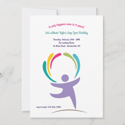 Gelukkig is het schrikkeljaar verjaardag kaart (Voorkant)