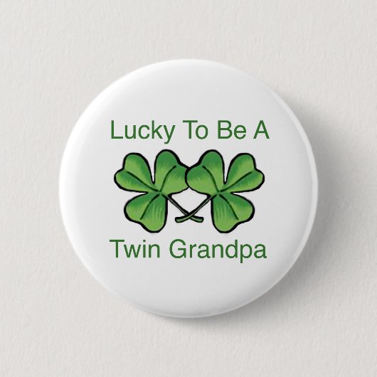 Gelukkig is het twee keer opa ronde button 5,7 cm (Voorkant)