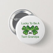 Gelukkig is het twee keer opa ronde button 5,7 cm (Voorkant /achterkant)