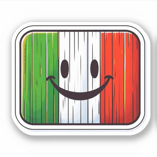 GELUKKIG ITALIË STICKER (Voorkant)